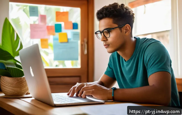 메타인지 기술을 통해 학습 능력 높이기 - A focused young adult student sitting at a tidy wooden desk in a cozy, well-lit Brazilian home study...