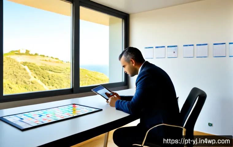 Home 17 비즈니스에서의 메타인지 활용 전략 - Photorealistic business strategy scene in a modern Lisbon office, a thoughtful Portuguese executive ...